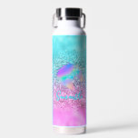 Chic Aqua Pink Unicorn Glitter glam monogram Water Bottle<br><div class="desc">Chic Aqua Pink Unicorn Glitter glam monogram Water bottles. A girly and trendy glittery modern water bottle. It makes the perfect sweet 16 birthday, wedding, bridal shower, anniversary, baby shower or bachelorette party gift for someone that loves glam luxury and chic styles. Whether for valentines day, Christmas or any occasion...</div>