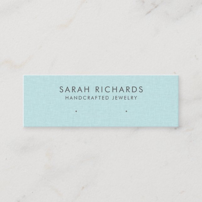 Chic Aqua Turquoise Blue Jewelry Earring Display Mini Business Card (Front)