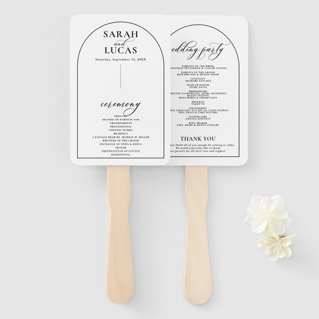 Chic Arch Modern Stylish Elegant Hand Fan (Front and Back)
