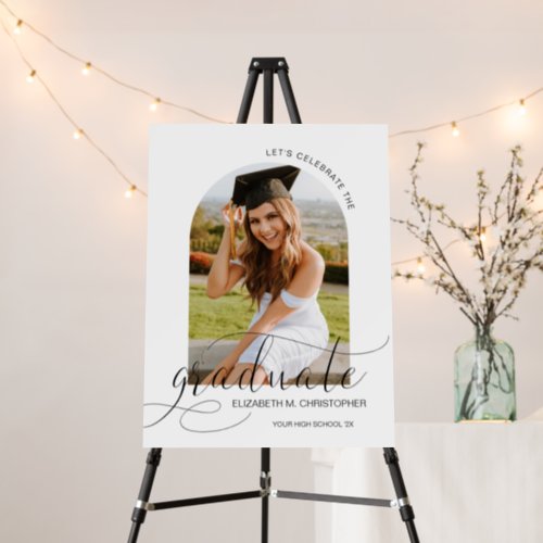 Chic Arch Photo Graduation Party Welcome Sign