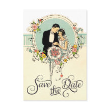 Chic Art Deco 1920's Bride & Groom Save The Date
