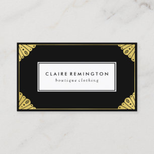 Chic Art Deco Faux Gold Foil Business Card