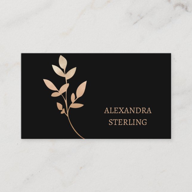 Chic Art Deco Gold Flower Personalized Business Card (Front)