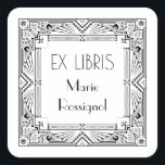 Chic Art Deco Personal Name Ex Libris Bookplate<br><div class="desc">Elevate your library with our exquisite Art Deco style Ex Libris bookplate, featuring a stylish frame and sleek, modern Deco typography. Perfect for book lovers and collectors, this elegant bookplate adds a touch of sophistication and personalization to your cherished volumes. Crafted with precision and designed to impress, our Ex Libris...</div>