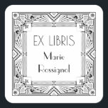 Chic Art Deco Personal Name Ex Libris Bookplate<br><div class="desc">Elevate your library with our exquisite Art Deco style Ex Libris bookplate, featuring a stylish frame and sleek, modern Deco typography. Perfect for book lovers and collectors, this elegant bookplate adds a touch of sophistication and personalization to your cherished volumes. Crafted with precision and designed to impress, our Ex Libris...</div>