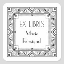 Chic Art Deco Personal Name Ex Libris Bookplate