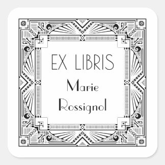 Chic Art Deco Personal Name Ex Libris Bookplate