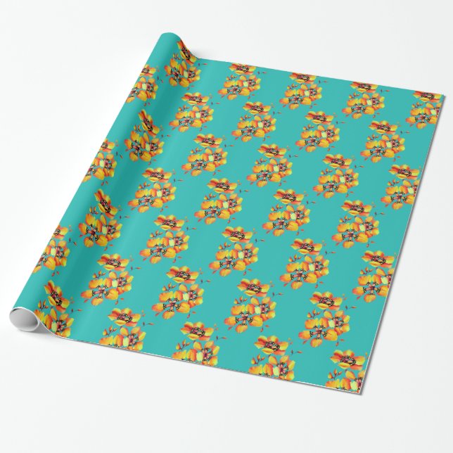 Chic Artistic Elegant Art Nouveau Victorian Style Wrapping Paper (Unrolled)