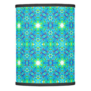 Chic Artistic Mandala Artwork in Aqua Colors Lamp Shade