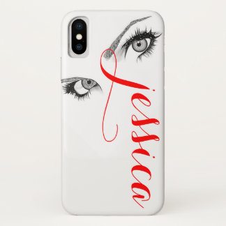 Chic Artsy Woman's Eyes Personalized iPhone X Case
