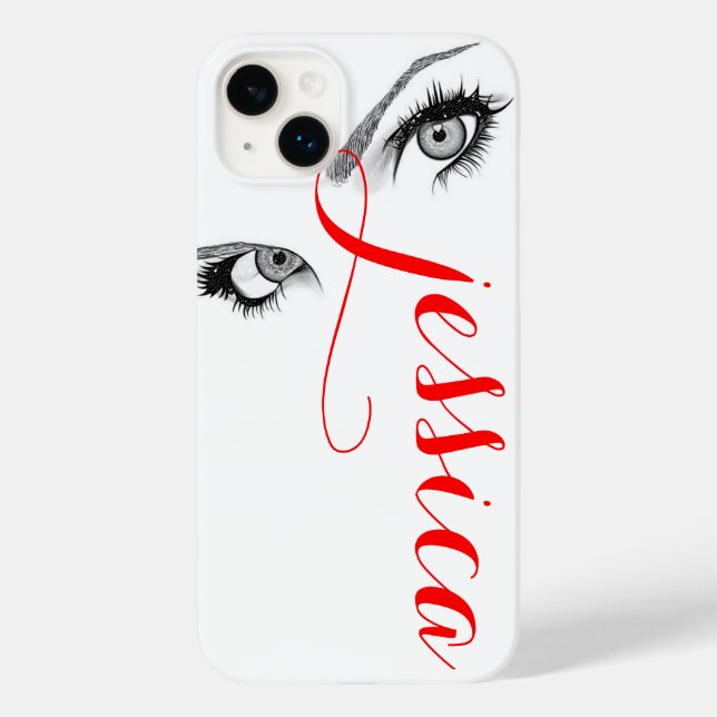Chic Artsy Woman's Eyes Personalized Case-Mate iPhone Case (Back)