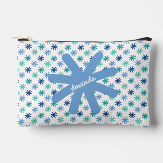 Chic AsteriskS Ocean Colors-White Editable Small Accessory Pouch