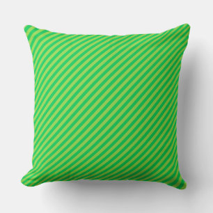 Chic Atomic Green & Lime Striped Aesthetic Pillow