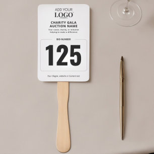Chic Auction Paddle Modern Charity Bid Number Hand Fan