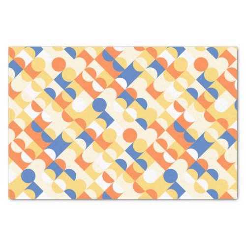 Chic Azure Blue Sunny Yellow Circles Art Pattern Tissue Paper