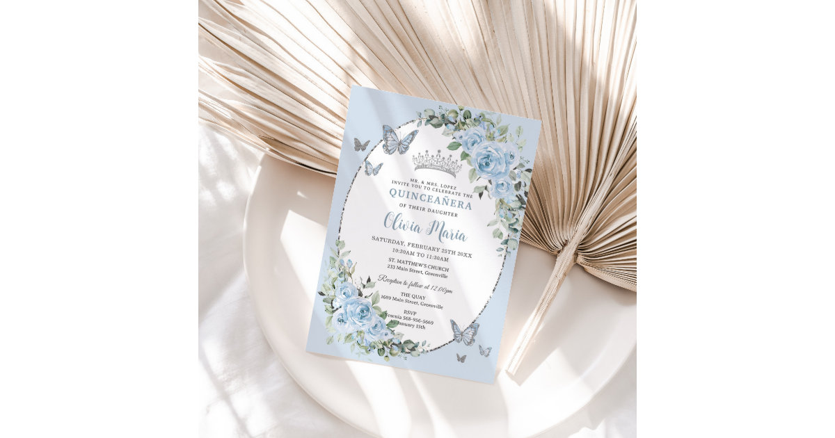 The baby blue and silver wedding