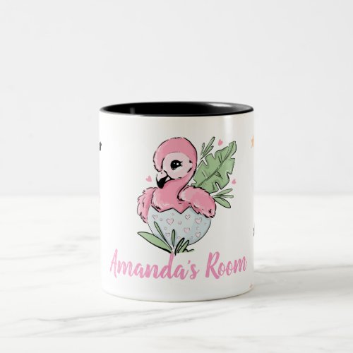 Chic Baby Flamingo Stars Princess     Two_Tone Coffee Mug