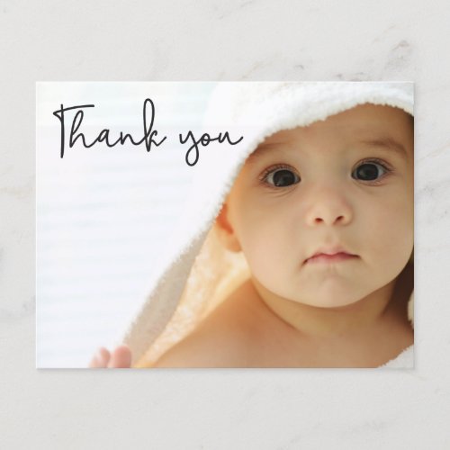 Chic Baby Girl Custom photo name birth stats Announcement Postcard