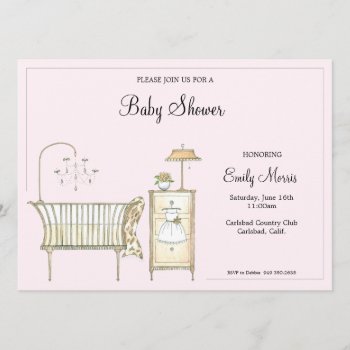 Chic Baby Room Invitation by SERENITYnFAITH at Zazzle