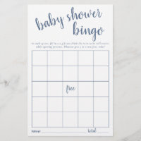 Chic Baby Shower | Dusty Blue Gift Opening Bingo