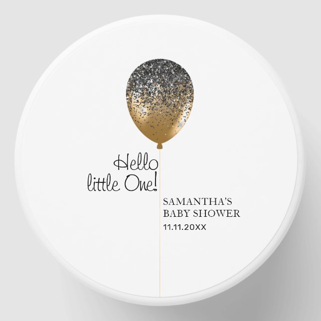 Chic Baby Shower Gold Balloon Mini Candle Favors (Front)