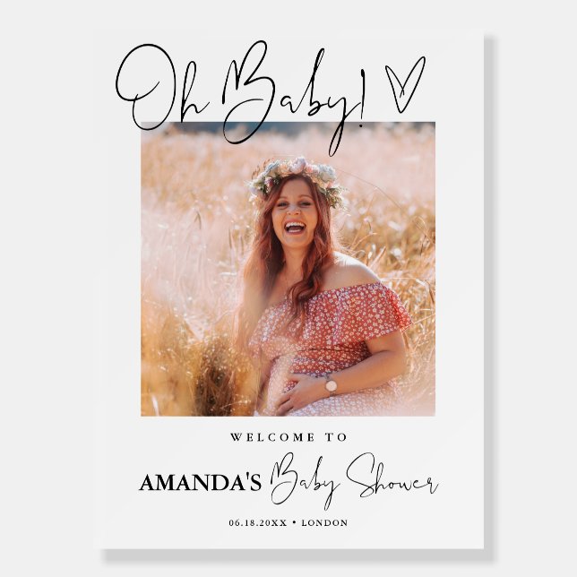 Chic Baby Shower Sign Foam Board (Front)