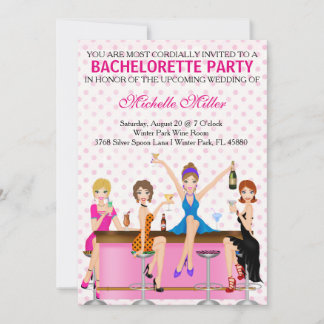 Chic Bachelorette Bash Custom Invtiation Invitation
