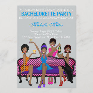Chic Bachelorette Bash Custom Invtiation Invitation