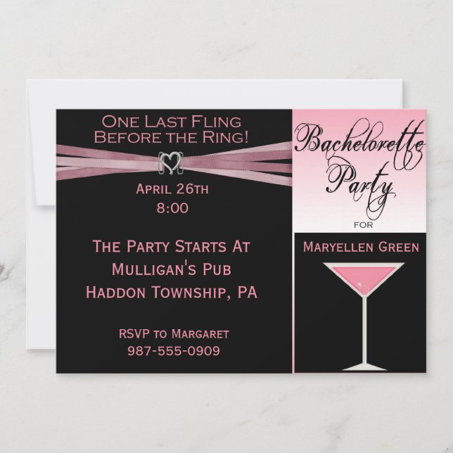 Chic Bachelorette Party Invitation (Front)