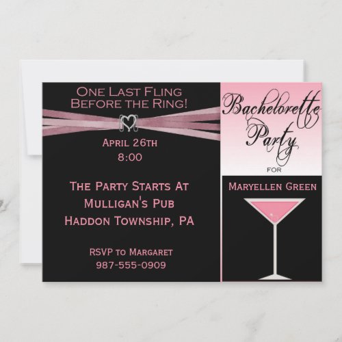 Chic Bachelorette Party Invitation