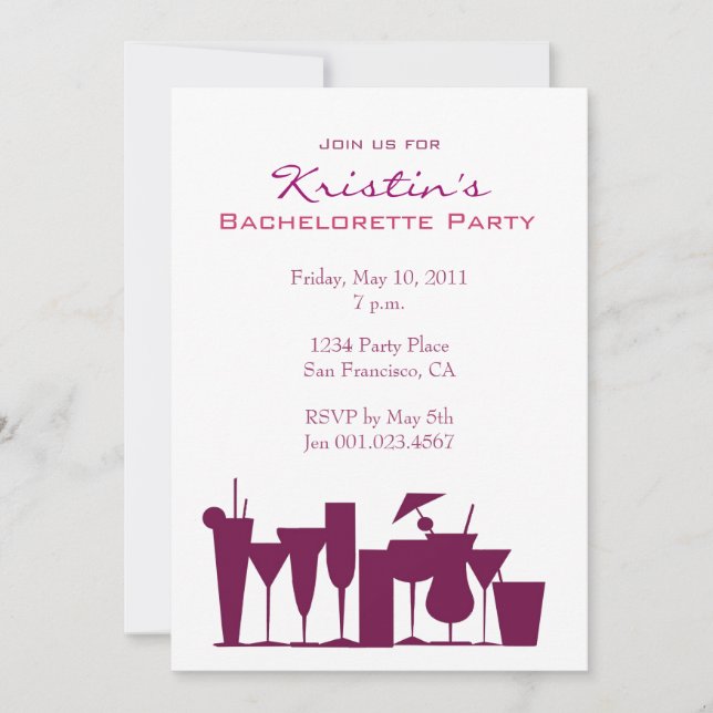 Chic Bachelorette Party Invitation (Front)