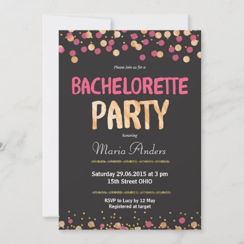 Chic Bachelorette Party Invitation