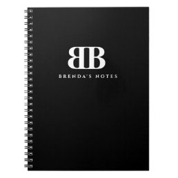 Chic back to back initial letters double monogram notebook
