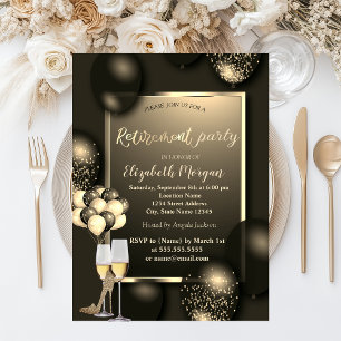 Chic Balloons, Glas,High Heels Retirement Invitation