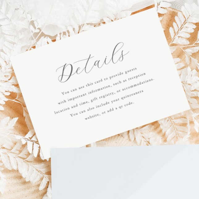 Chic Barely There Blue Winter Quinceanera Details RSVP Card (Creator Uploaded)