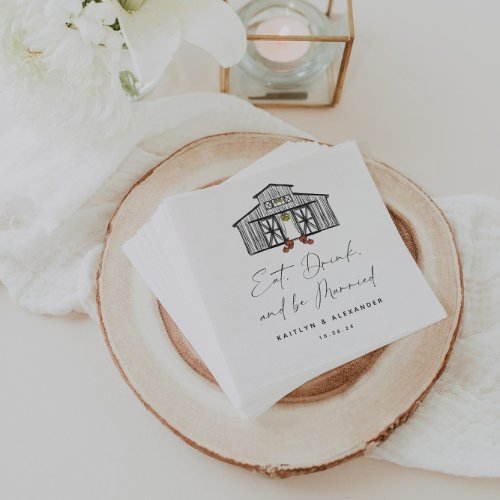 Chic Barn Eat Drink Be Married Napkins