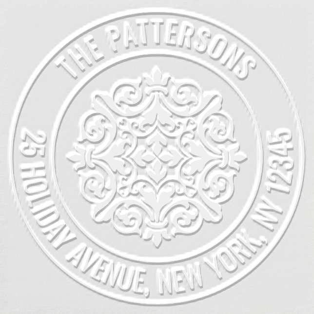 Chic Baroque Ornament Personalized Return Address Embosser (Design)