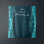 Chic Bat Mitzvah Party Teal Gold Photo Booth Tapestry<br><div class="desc">Elegant teal and gold agate decorates the side of this modern Bat Mitzvah party photo booth tapestry. Your daughter's name is written in beautiful formal script under the Star of David. Perfect for a chic,  stylish Jewish family celebrating their daughter being called to the Torah.</div>