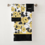 CHIC BATH TOWEL SET_COOL, MODERN FLORAL/DOTS