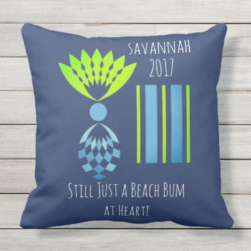 CHIC BEACH BUM_MOD TROPICAL PASTEL PINEAPPLE THROW PILLOW