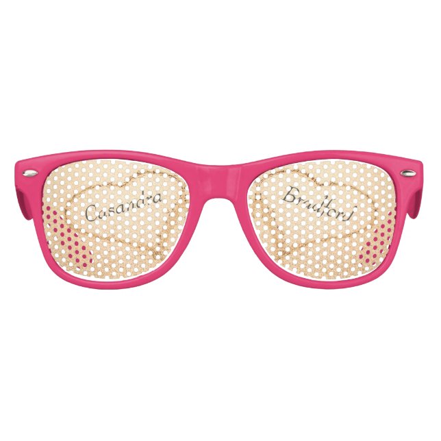 Chic Beach Wedding 2 Heart Sand Wedding favors Kids Sunglasses (Front)