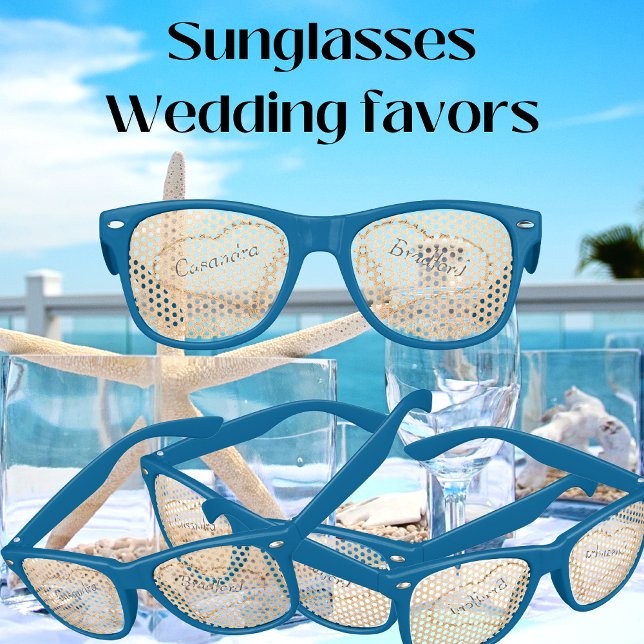 Chic Beach Wedding 2 Heart Sand Wedding favors Kids Sunglasses (Creator Uploaded)