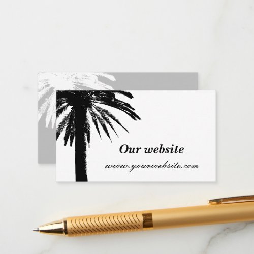 Chic beach wedding enclosure cards with palm trees