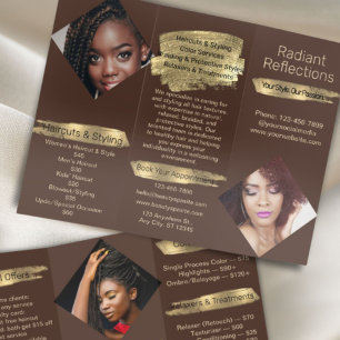 Chic Beauty Hairdresser Pricing Braids Hair Salon Brochure