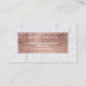 Chic beauty modern rose gold typography marble business card | Zazzle