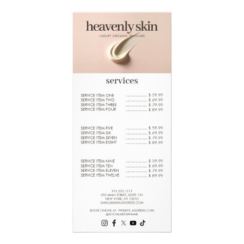 Chic Beauty Skin Care Spa Boutique Pink Rack Card