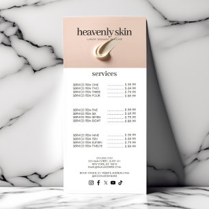 Chic Beauty Skin Care Spa Boutique Pink Rack Card