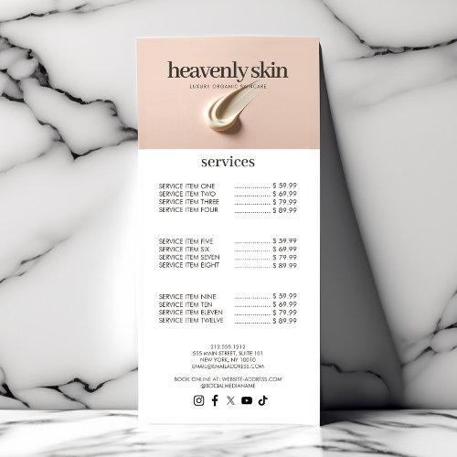 Chic Beauty Skin Care Spa Boutique Pink Rack Card