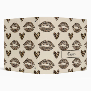 Chic Beige & Black Cheetah Print 3 Ring Binder