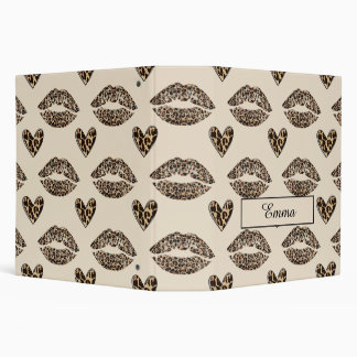 Chic Beige & Black Cheetah Print 3 Ring Binder